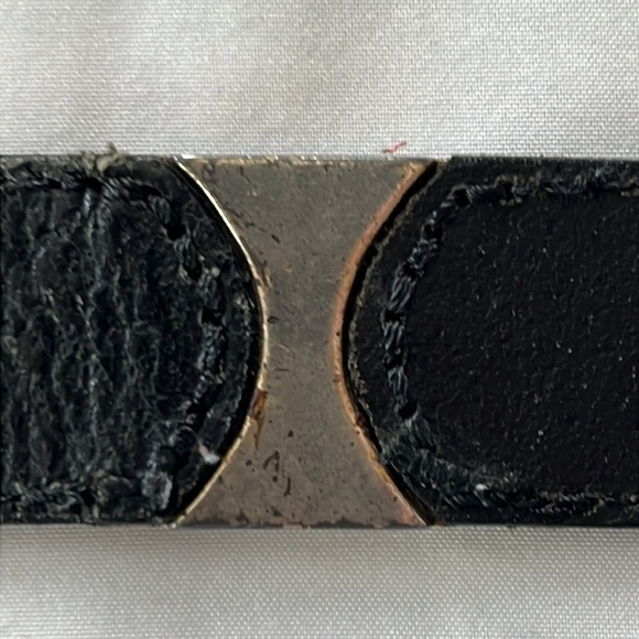 Vintage Fossil Black Leather Belt with Metal Details - Picture 14 of 16